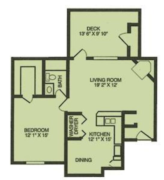 1 BR W/D CONN