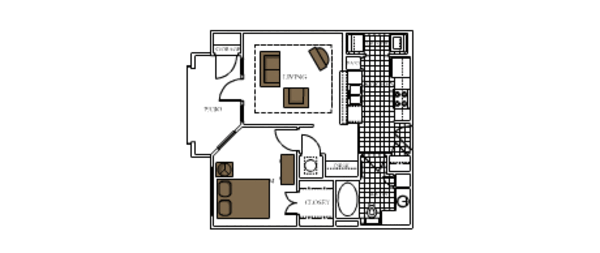 1 Bed 1 Bath (Plan One)