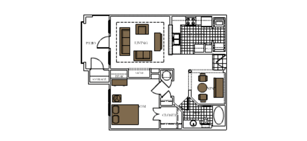 1 Bed 1 Bath (Plan Two)