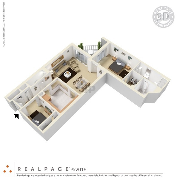 1 Bed w/ Den 1.5 Baths