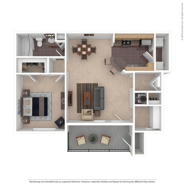 1 Bed 1 Bath B
