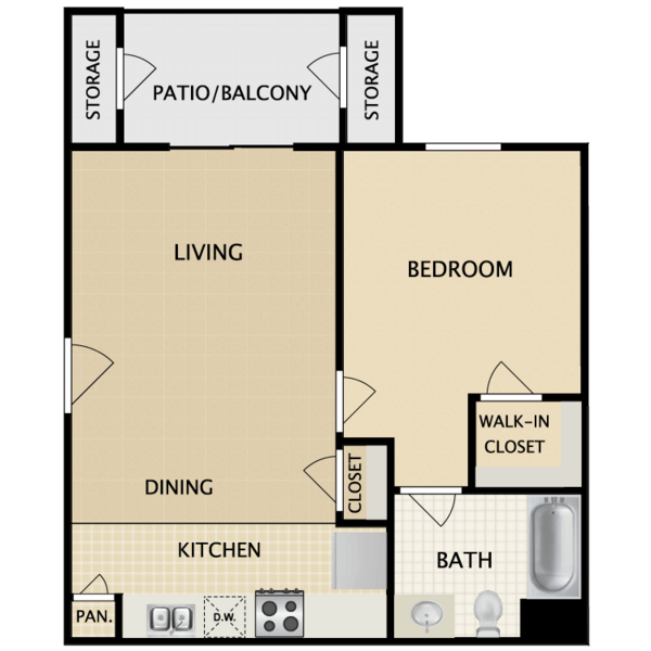 One-Bedroom Floor Plan