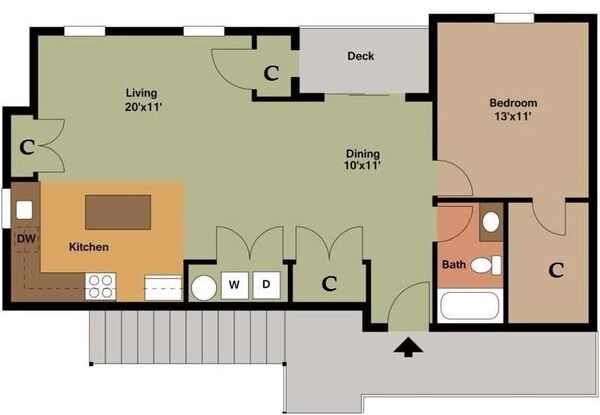1BR/1BA