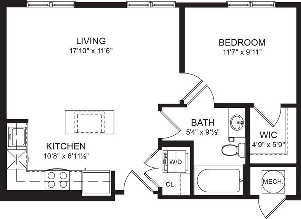 One Bed One Bath 565sf