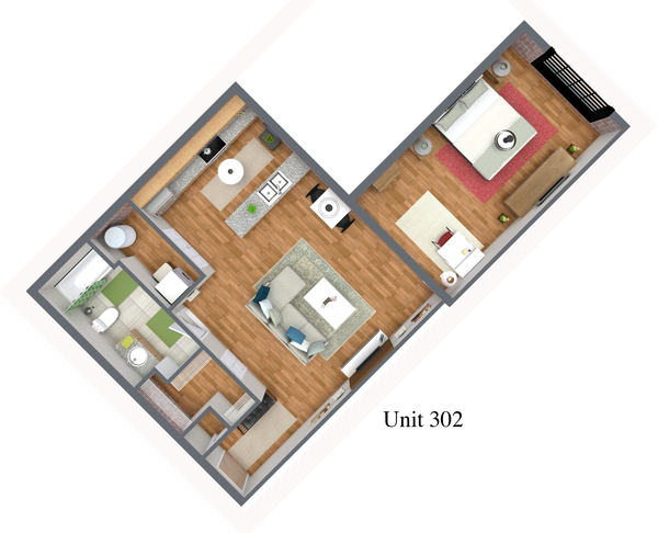 1 bed 1 bath bonus room