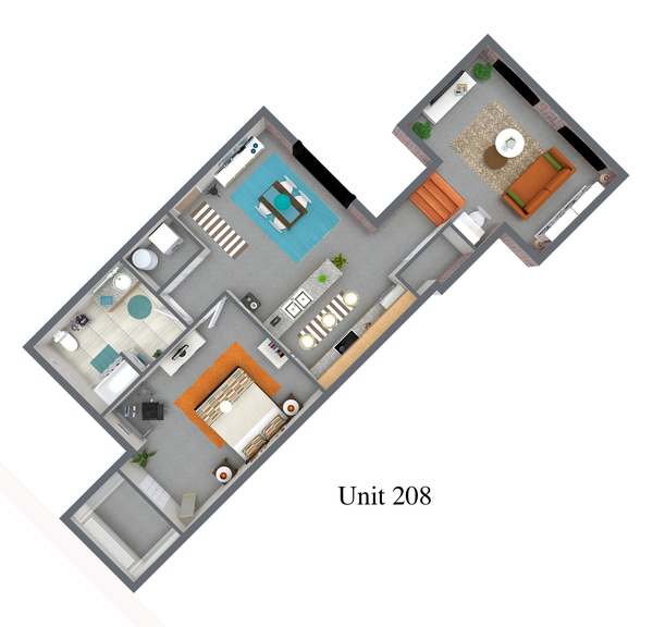 1 bed 1 bath Tower