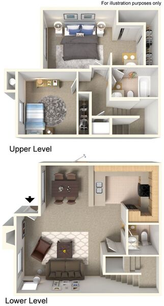 Two Bedroom One and 1/2 Bathroom