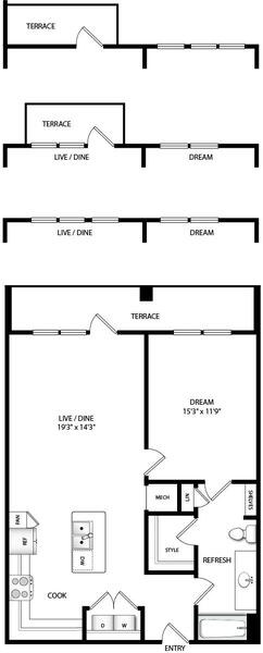 A3b: 1 Bed, 1 Bath