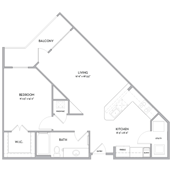 One Bedroom, One Bath A2