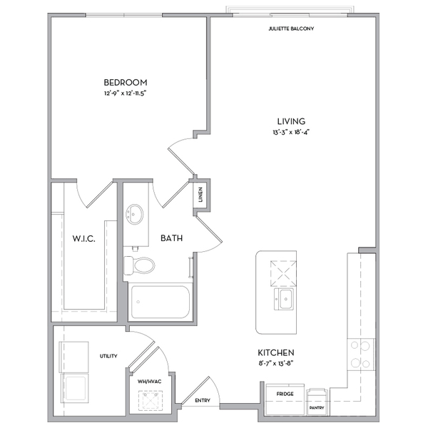 One Bedroom, One Bath A3