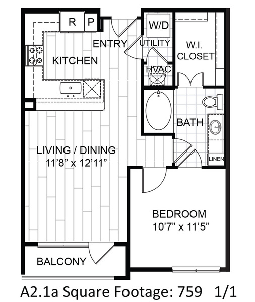 One Bedroom, One Bath (A2)