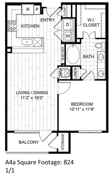 One Bedroom, One Bath (A4)