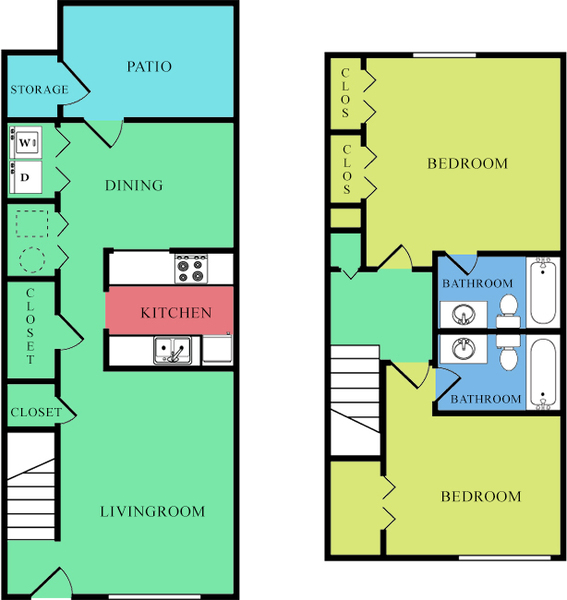 2 Bedroom Townhome