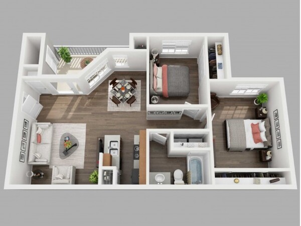 2 Bed, 1 Bath