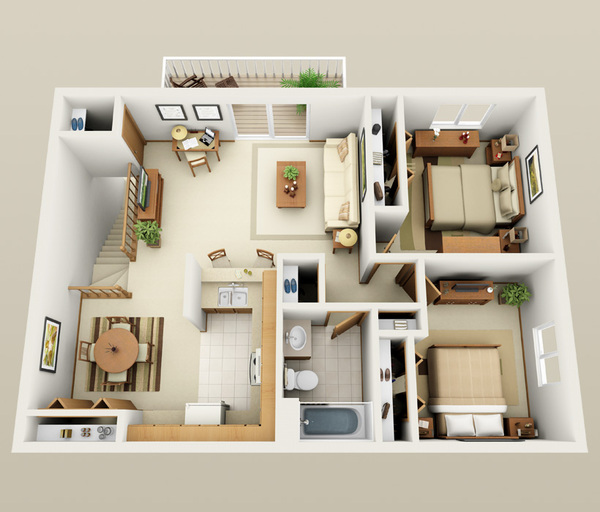 2 Bedroom Second Floor