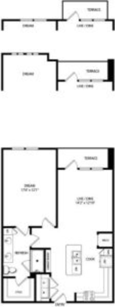 A2b: 1 Bed, 1 Bath