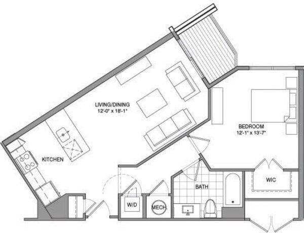 1 Bdrm E