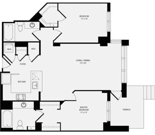 2 Bedrooms O