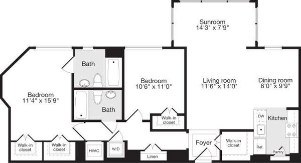 2 Bedrooms W