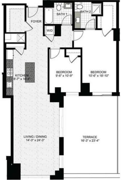 2 Bedrooms T