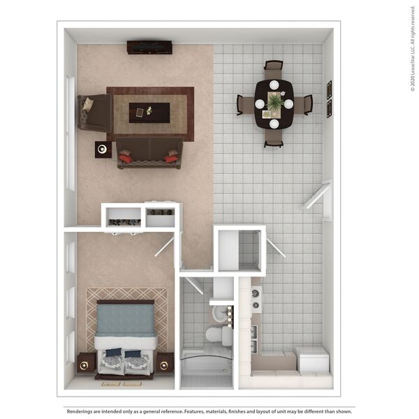 1 Bedroom, 1 Bathroom
