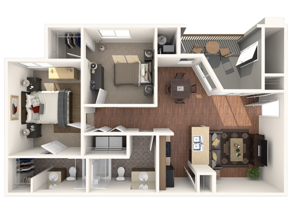 2 Bed, 2 Bath