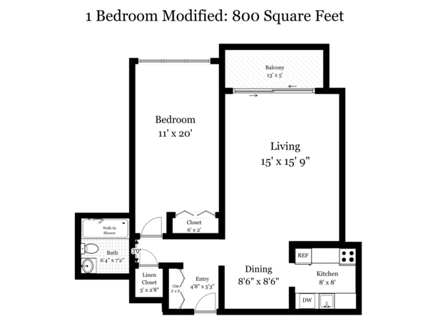 A.2 - 1 Bedroom 1 Bath