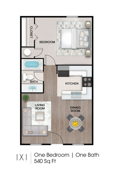 A1 | 1X1 | 540 Sq Ft