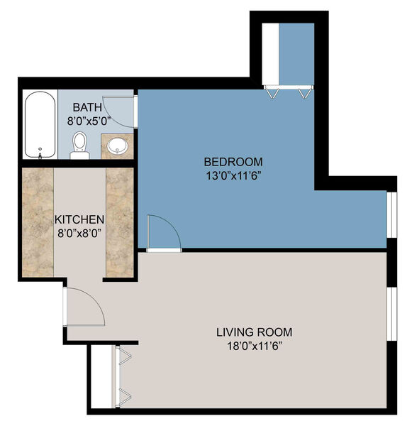 1 Bed 560