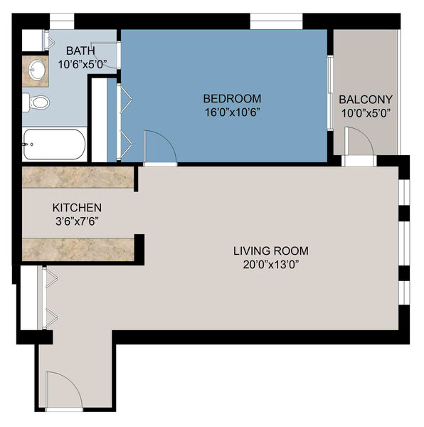 1 Bed 655