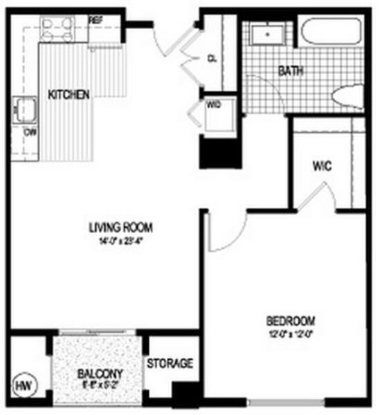 1 Bed 1 Bath (B1C)