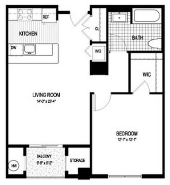 1 Bed 1 Bath (B1B)