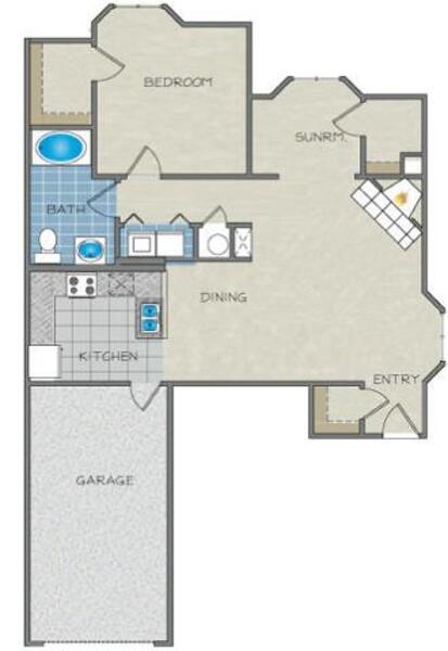 1 BR./1 BA./ AG