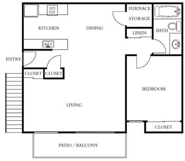 1 Bed 1 Bath (B)