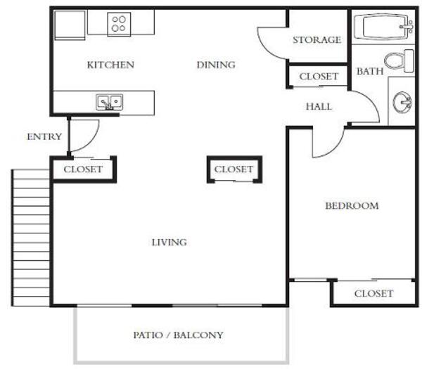 1 Bed 1 Bath (B1)