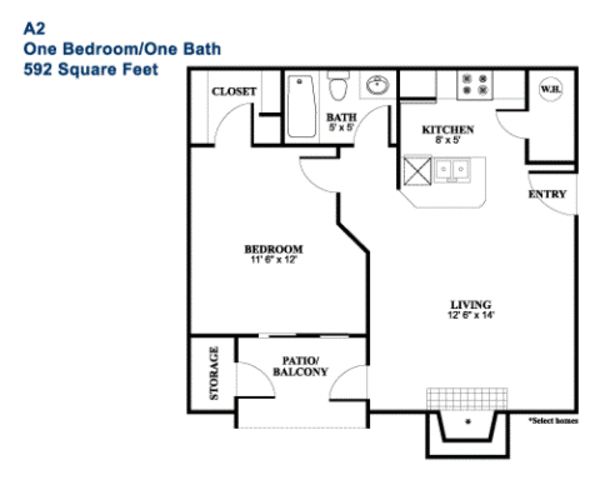 1 Bed 1 Bath (A2)