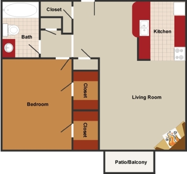 1 Bed / 1 Bath A1
