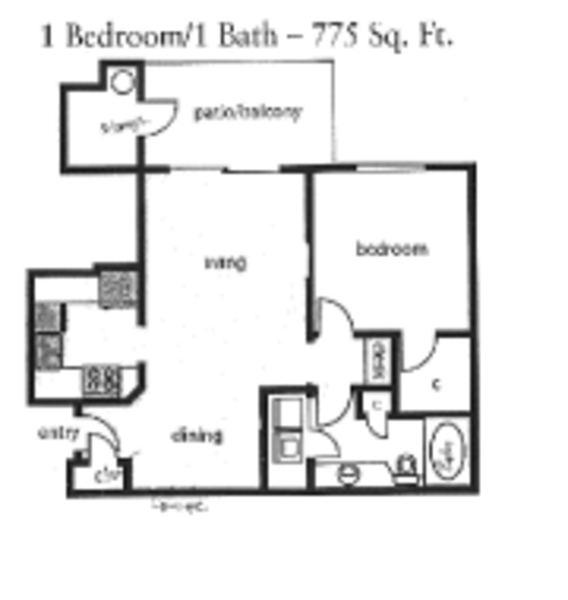 1 Bed 1 Bath (A2)
