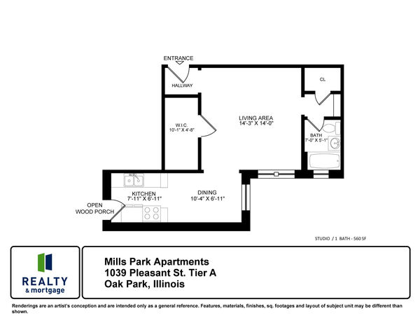 Studio - 1039 Pleasant Tier A