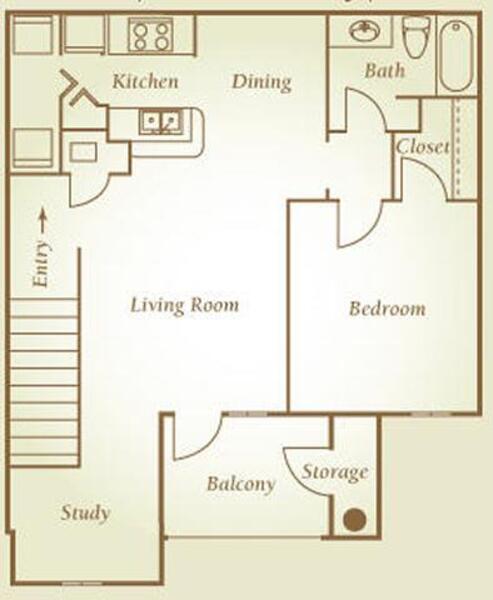 1 Bed 1 Bath up