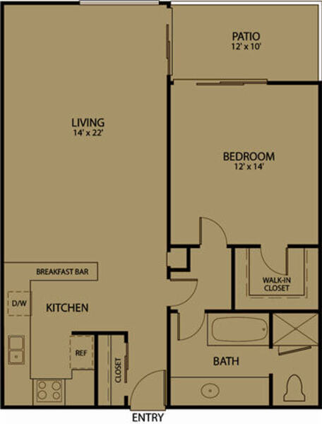 The Waters Edge, One Bedroom, One Bath