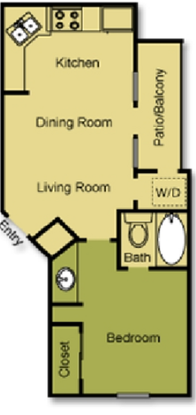 A1 1 bedroom 1 bath