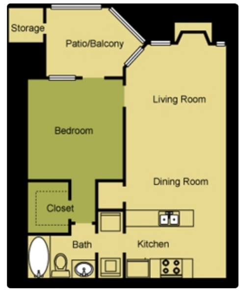 A4 1 bedroom 1 bathroom
