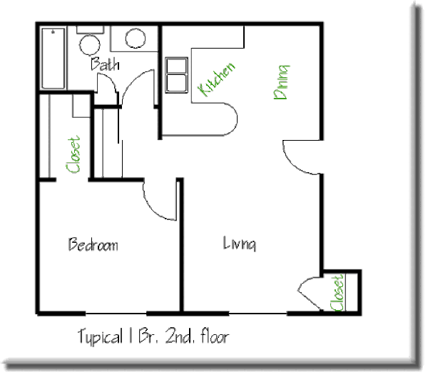 1 Bed 1 Bath (Second Floor)