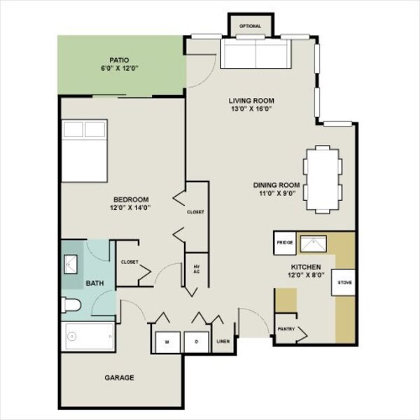 Huron - One Bedroom, One Bath