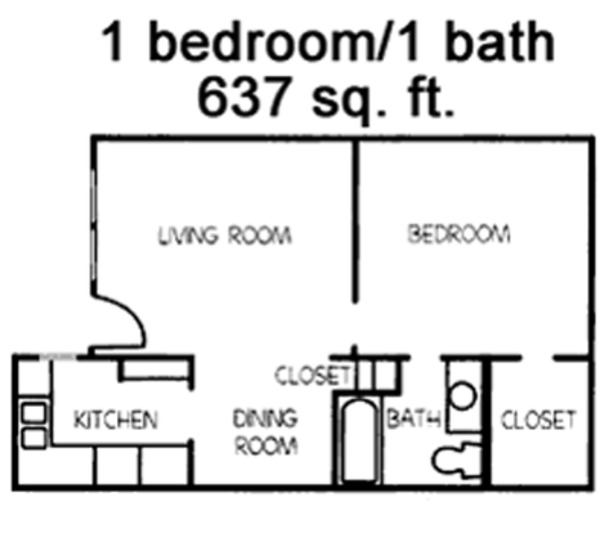 A-1 1 bdrm, 1 bathroom
