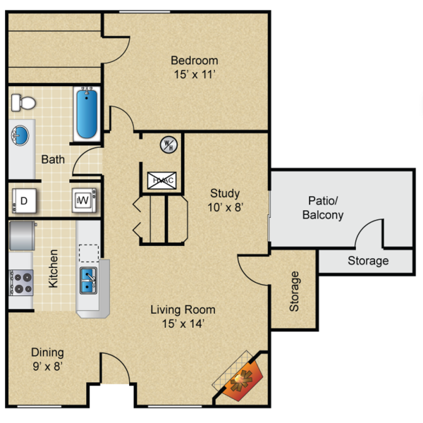 The Meridian - 1 Bedroom 1 Bat