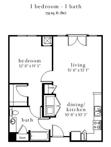 1BR (a1hc) 733sf