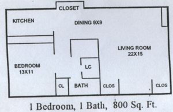 1 Bed 1 Bath