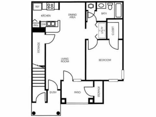 1 Bed 1 Bath (1B)